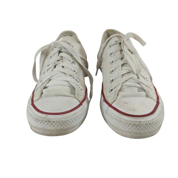 CONVERSE! ICONIC ALL STAR WHITE CANVAS & RUBBER LOW TOP SNEAKERS! SZ 7W - Picture 5 of 10